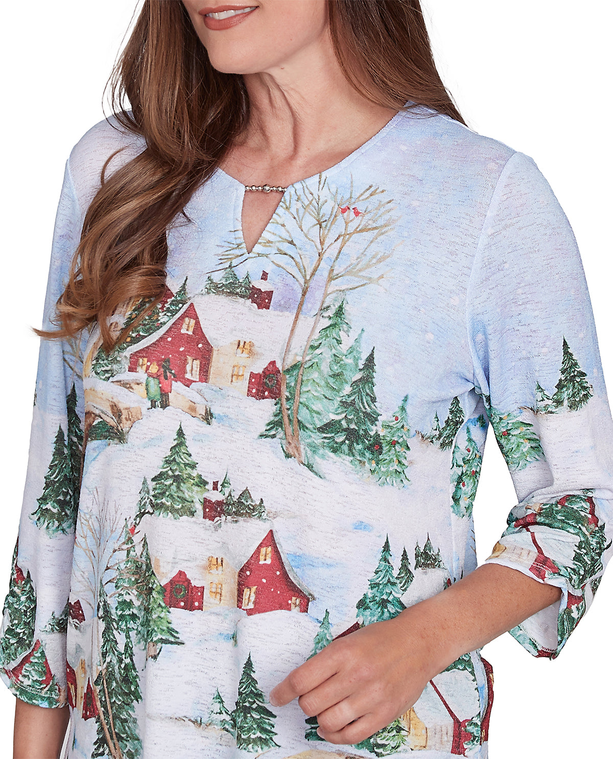 Alfred Dunner Missy Classic Winter Wonderland Knit Top