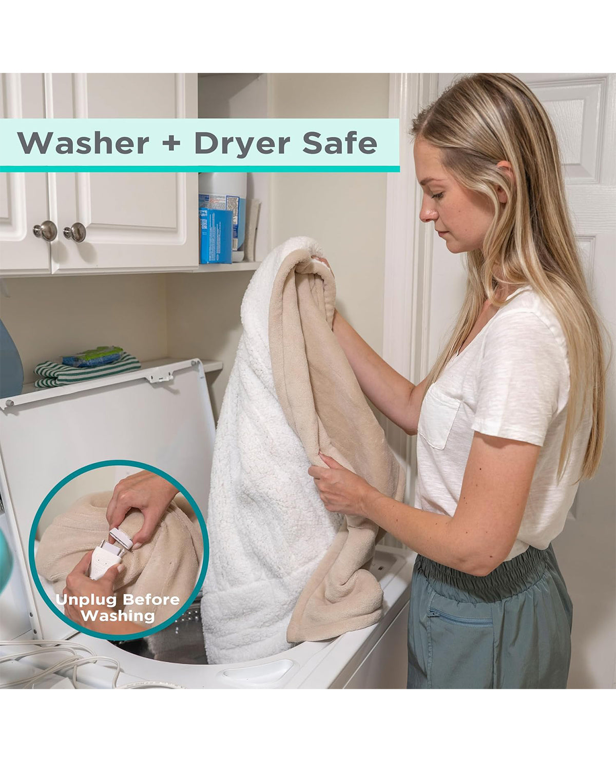 Black & Decker Navy Heated Faux Throw