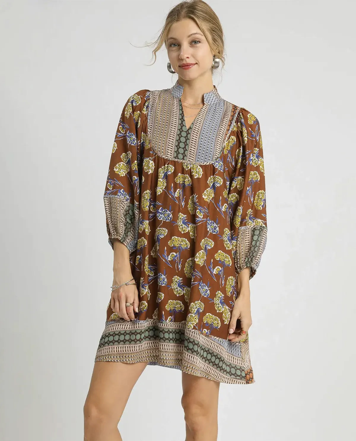 Border Print Tunic Dress