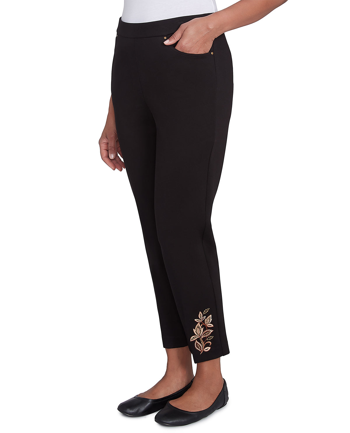 Alfred Dunner Missy Rue Rivoli Embroidered Proportioned Medium Pant