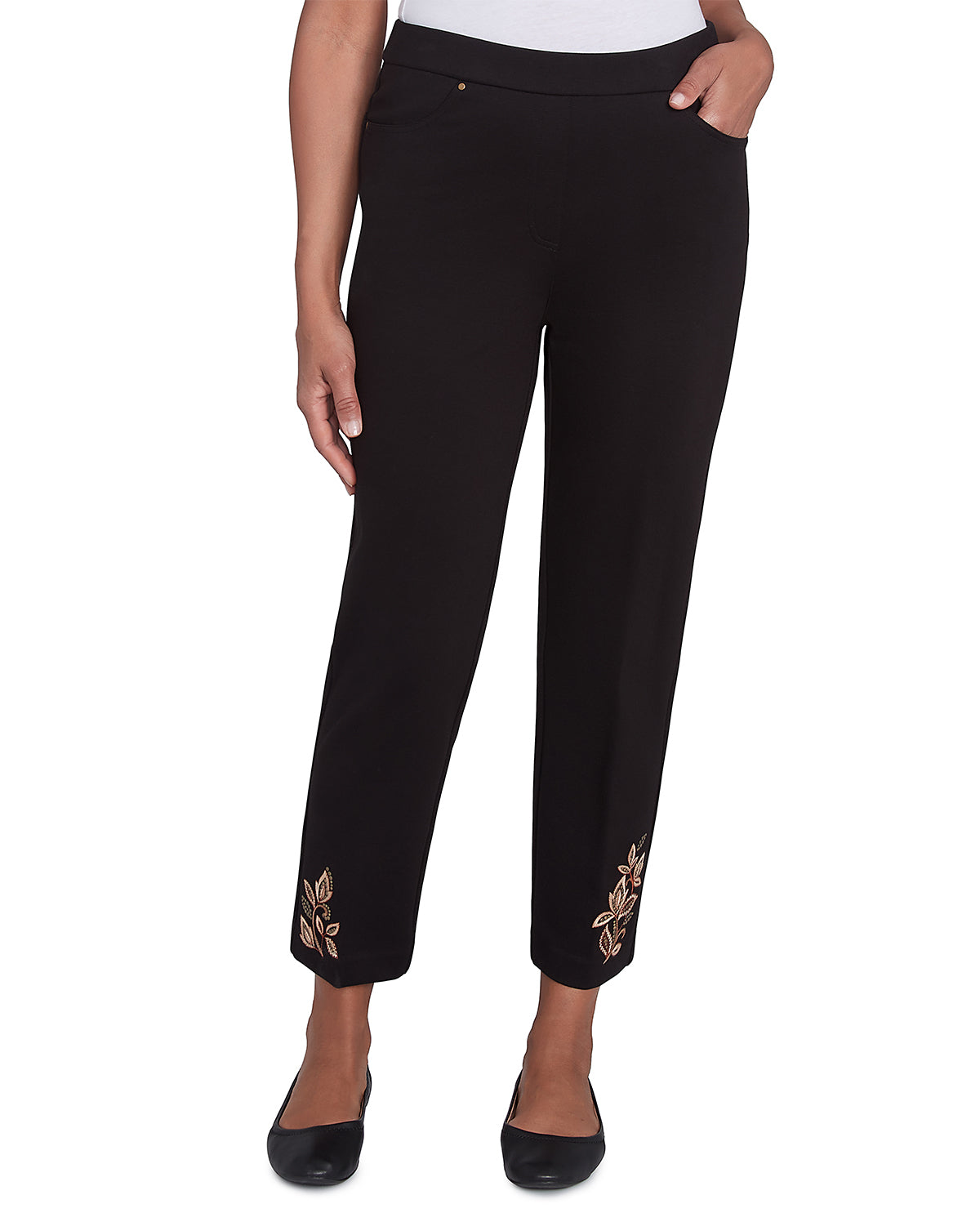 Alfred Dunner Missy Rue Rivoli Embroidered Proportioned Medium Pant