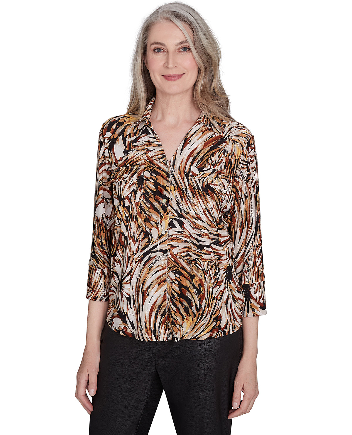 Alfred Dunner Missy Rue Rivoli Brushstroke Texture Knit Top