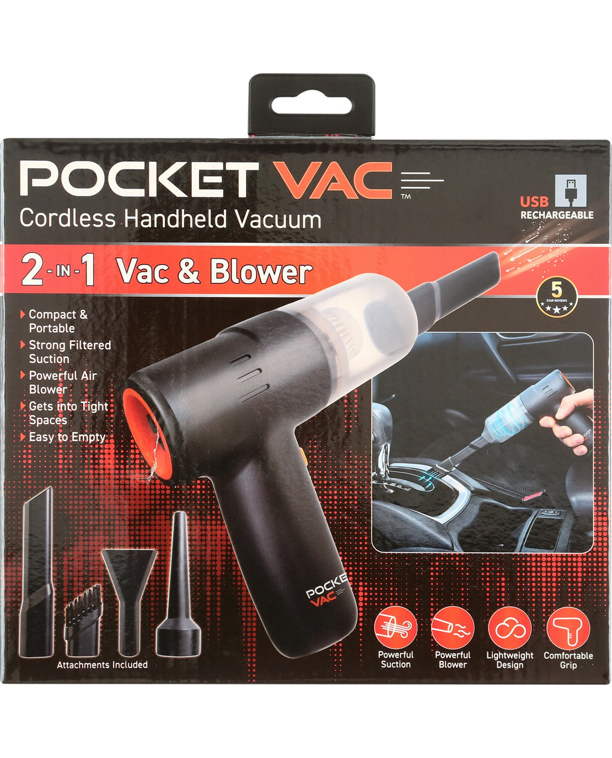 Pocket Vac Cordless Handheld Vacuum