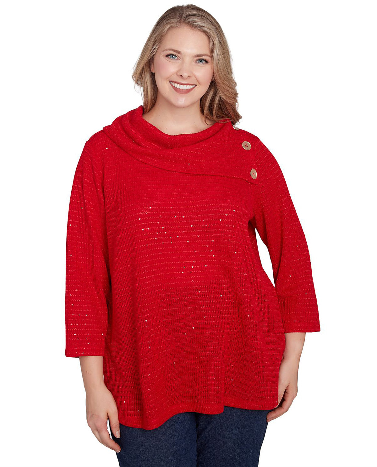 Ruby Road Must Haves II Cowl Neck Sequin Knit Top