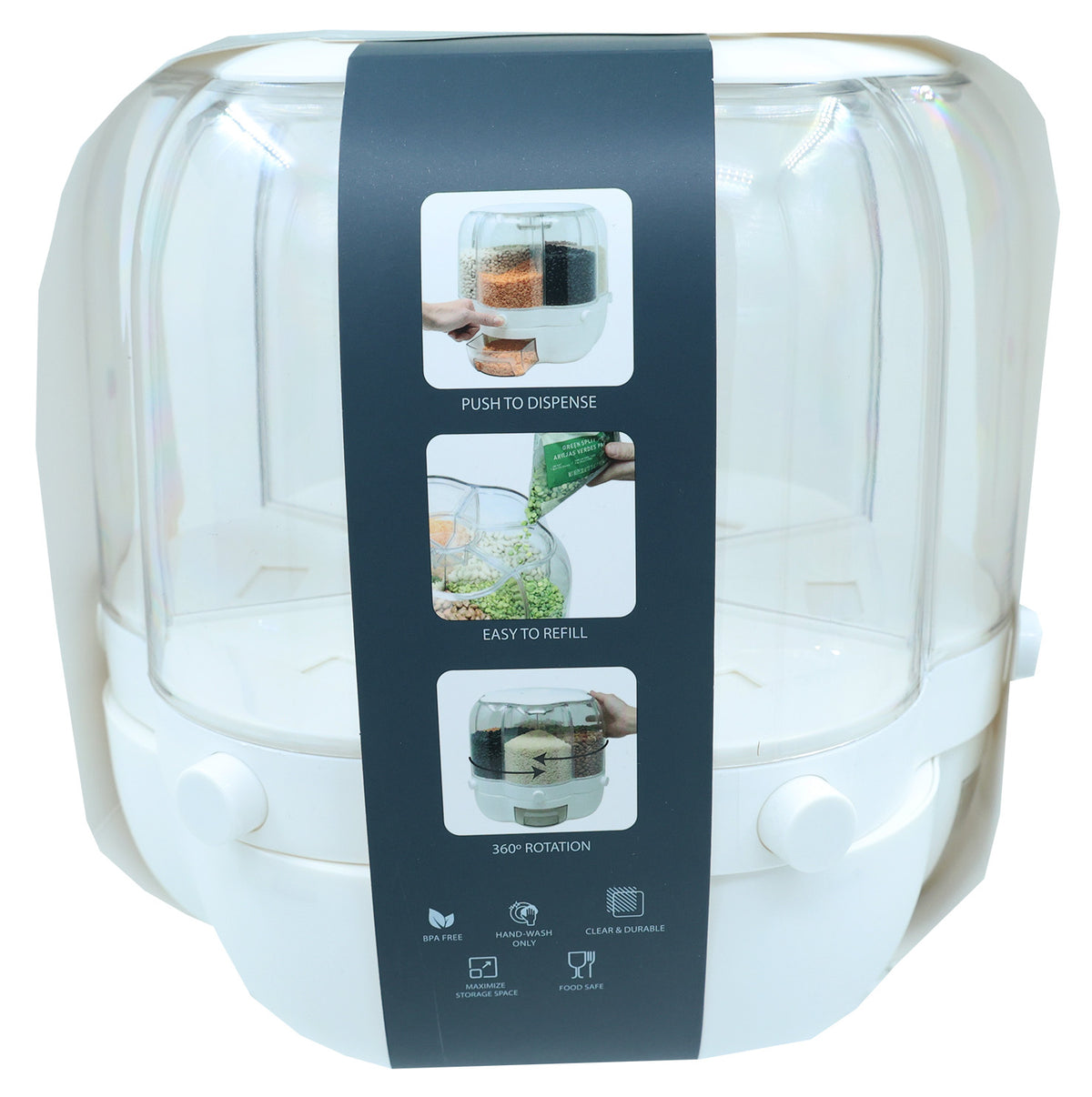 White 6-Compartment Pantry Dispenser