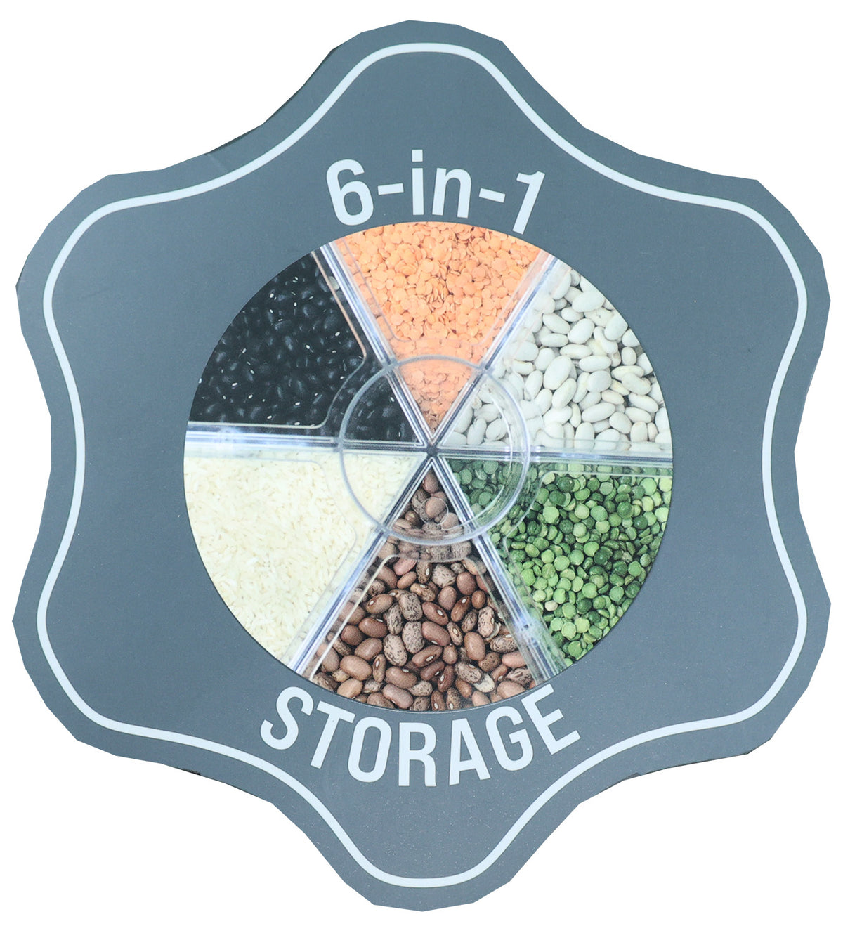 White 6-Compartment Pantry Dispenser