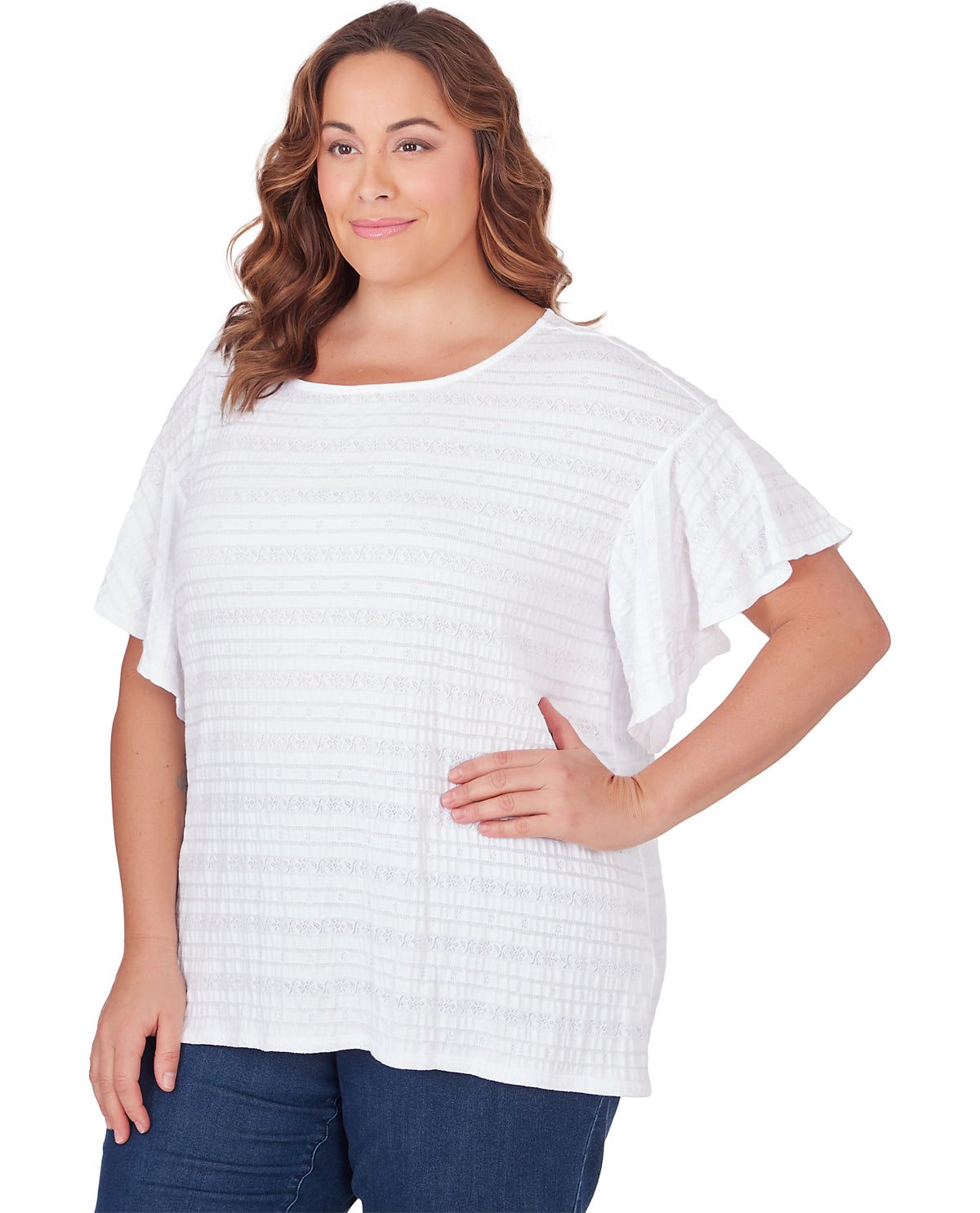 Ruby Road Women's Pattern Play Smocked Knit Top