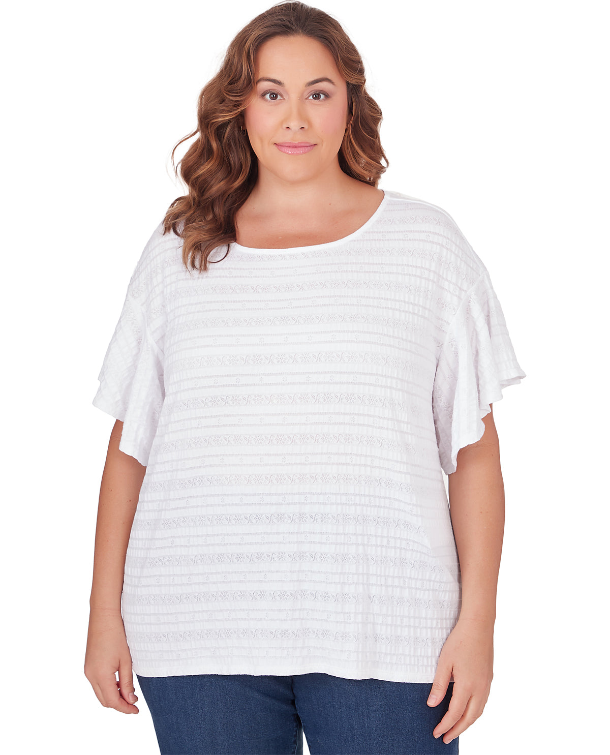 Ruby Road Women's Pattern Play Smocked Knit Top