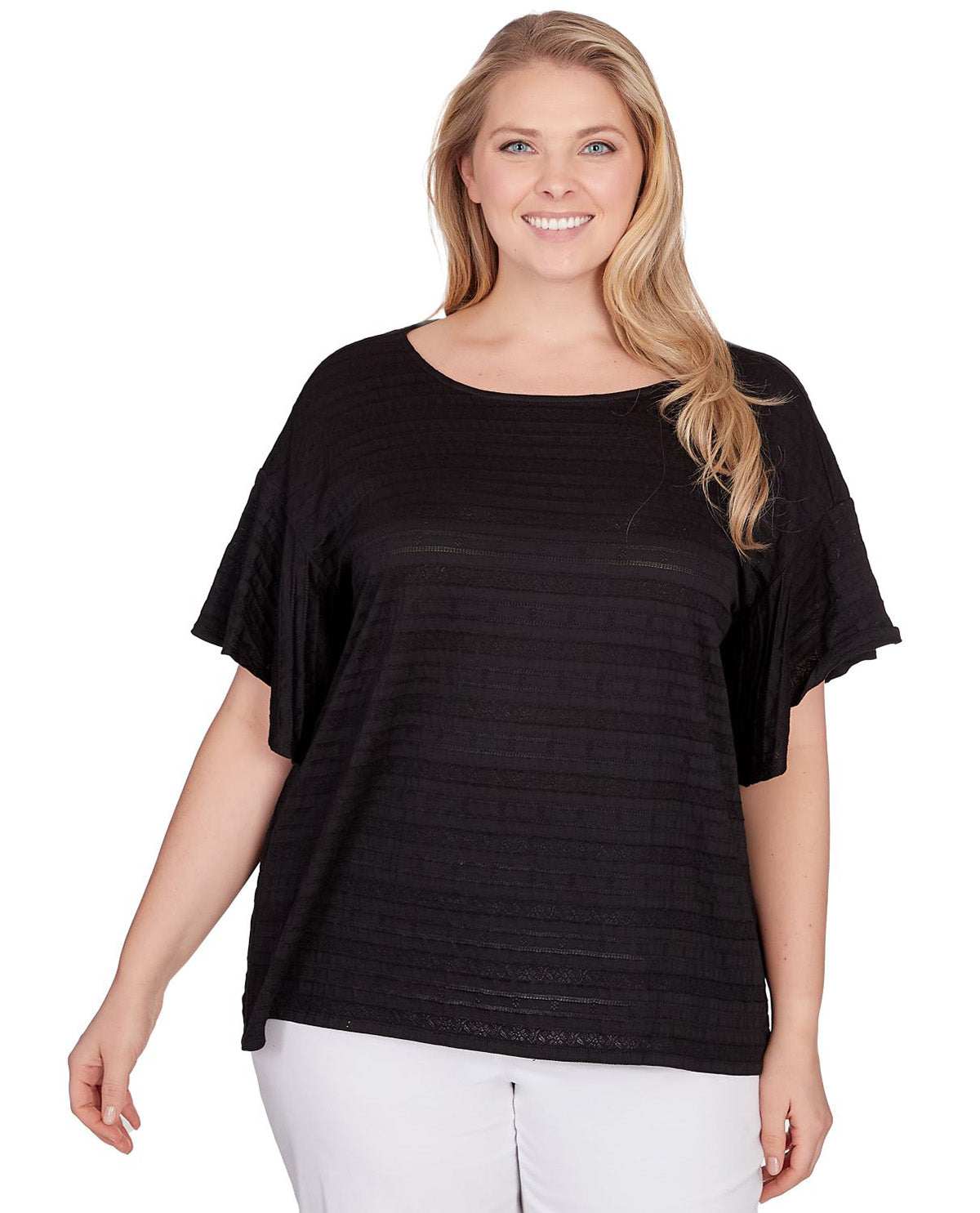 Ruby Road Women's Pattern Play Smocked Knit Top