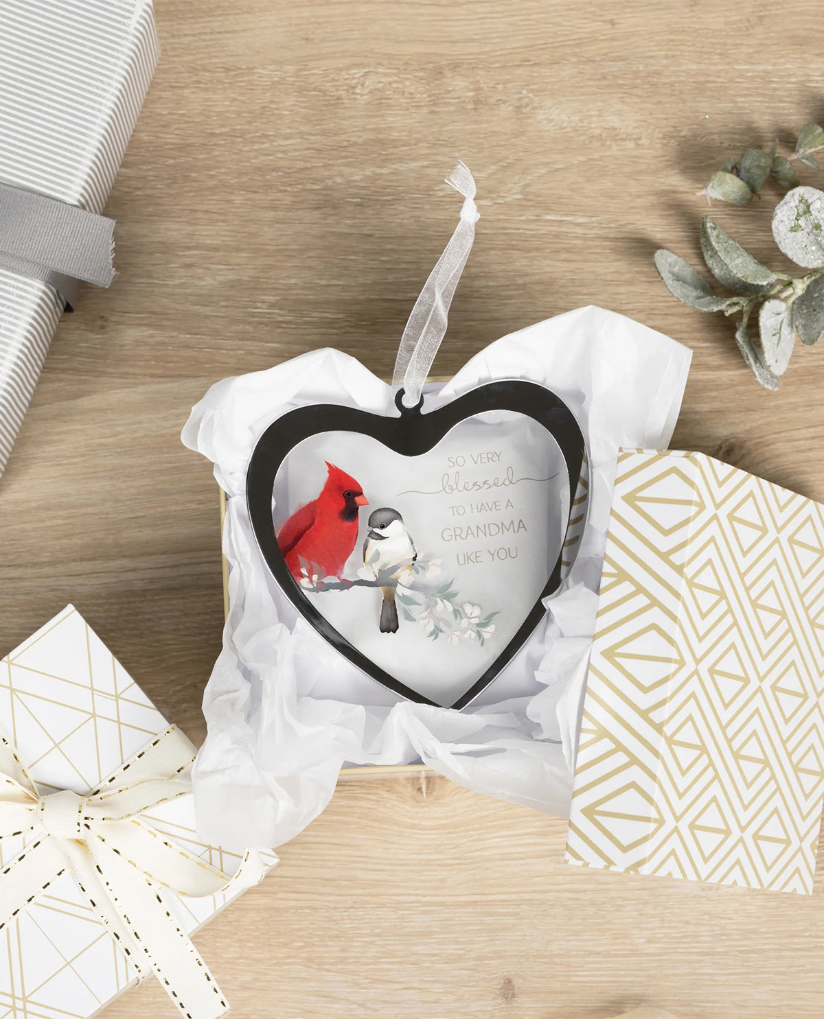 Grandma Mirrored Glass Ornament