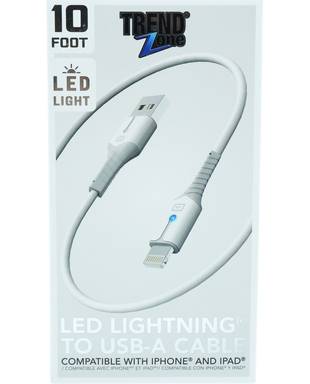 10Ft. Lightning Sync & Charge Cable with LED Light