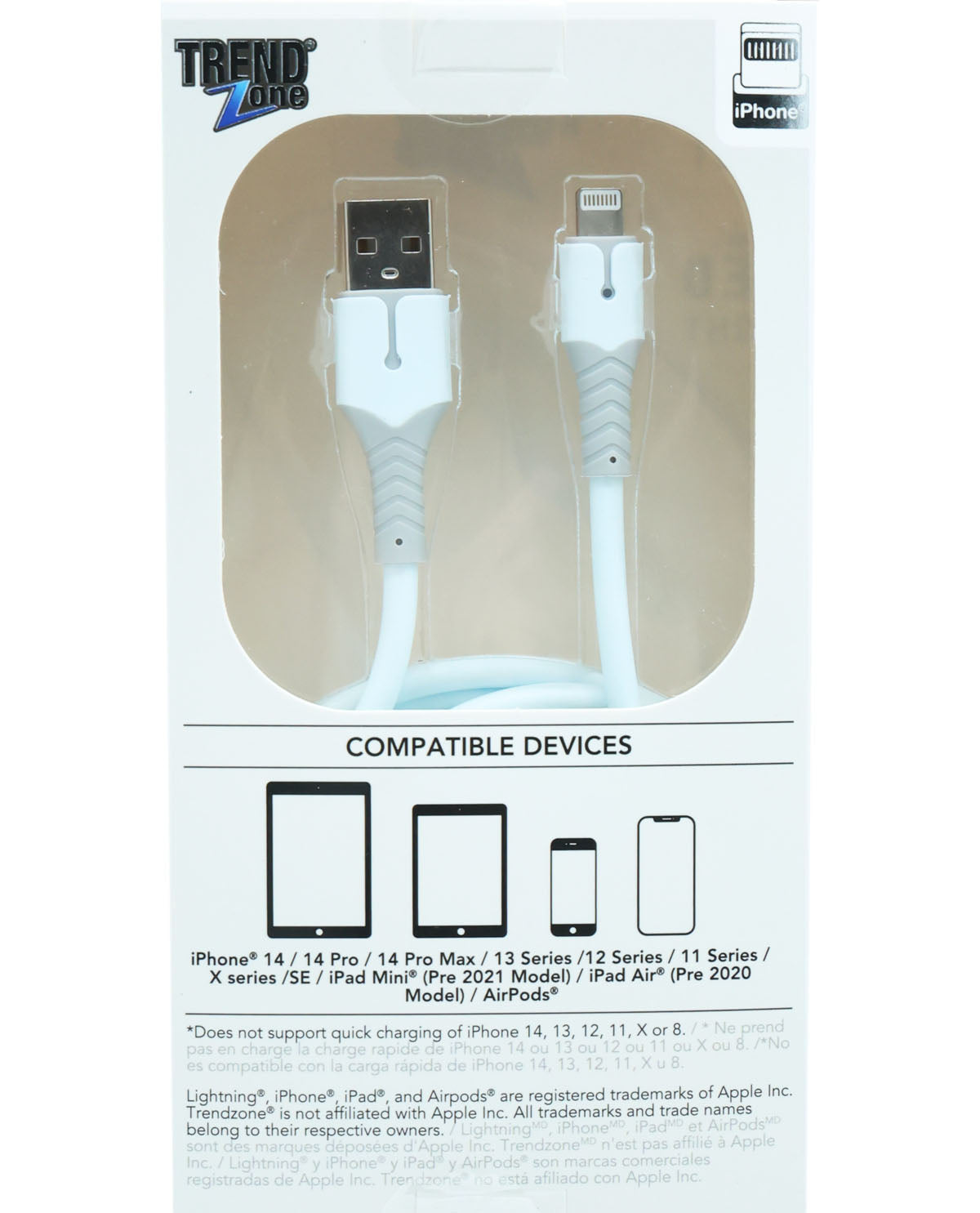 10Ft. Lightning Sync & Charge Cable with LED Light