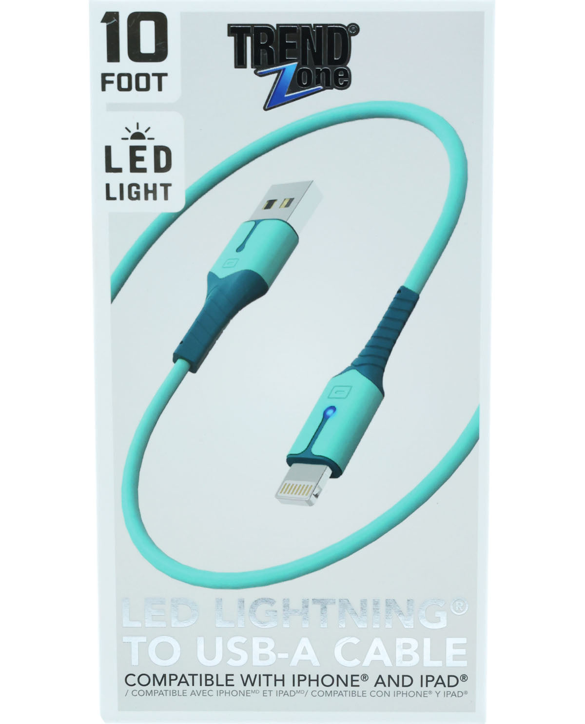 10Ft. Lightning Sync & Charge Cable with LED Light