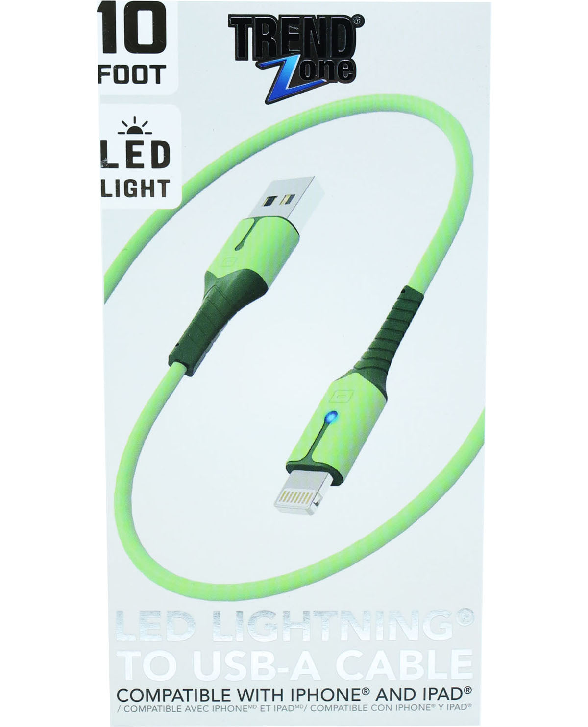 10Ft. Lightning Sync & Charge Cable with LED Light