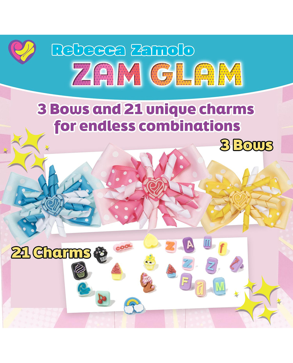 Zam Glam Bows with Interchangeable Charms
