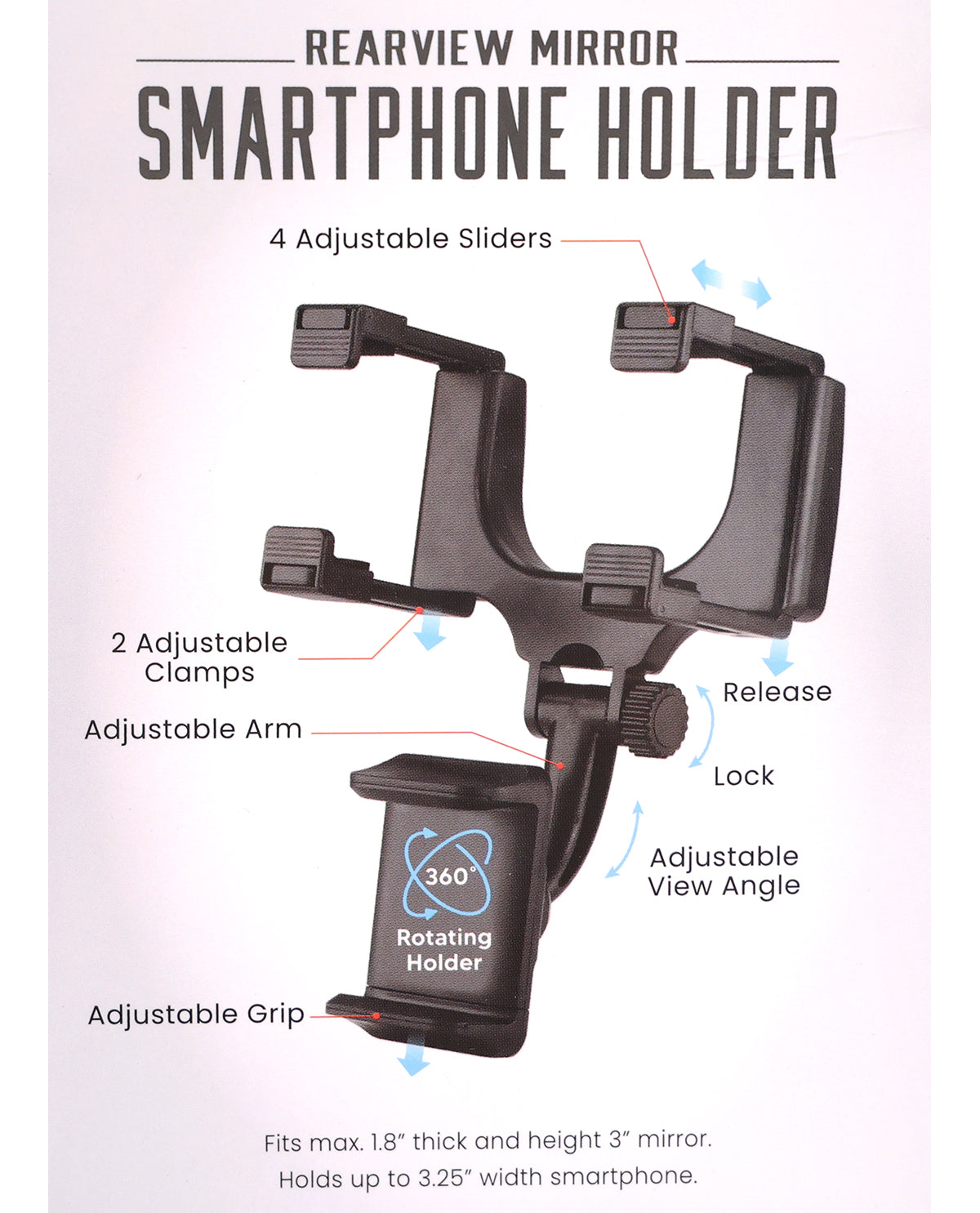 Auto Rearview Mirror Smartphone Holder