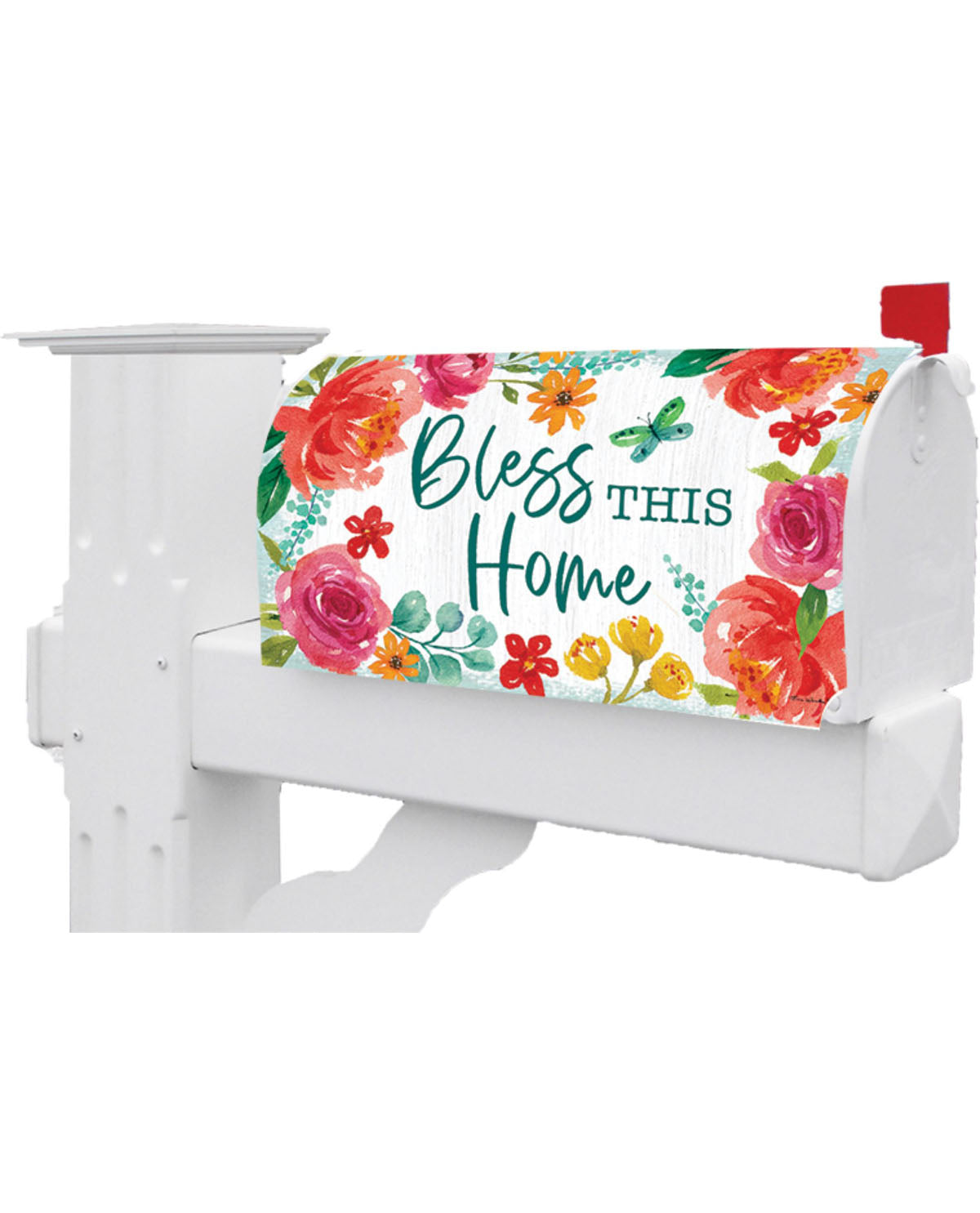 Blessed Floral Mailbox Cover