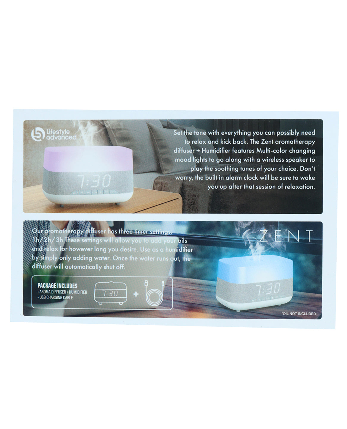 Aroma Diffuser & Mood Light Digital Alarm Clock