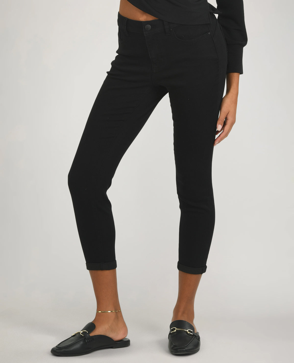 D Jeans High Rise Butt Lift Roll Ankle Jeans