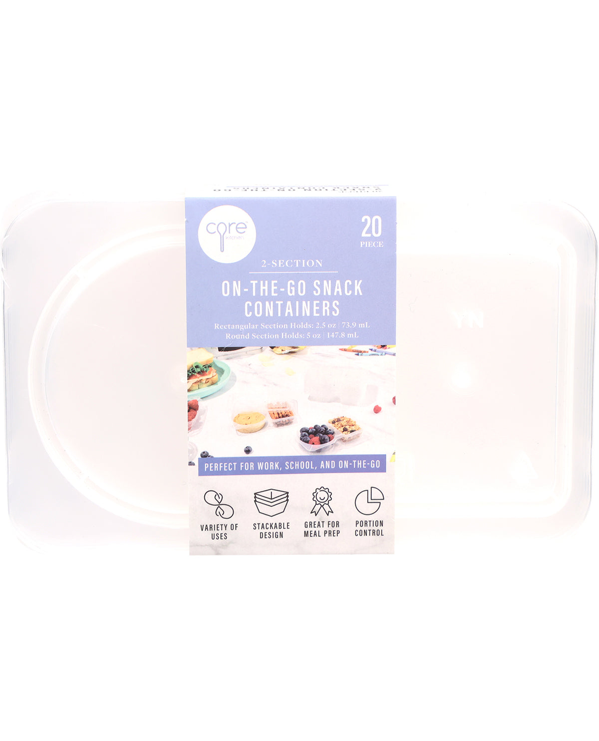 20-Piece Clear On-The-Go Snack Containers