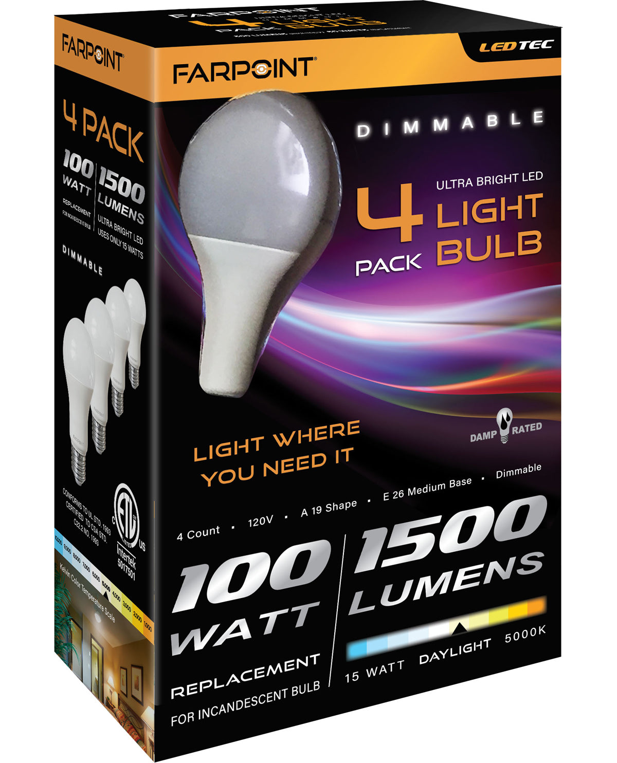 100-Watt LED Light Bulb Set