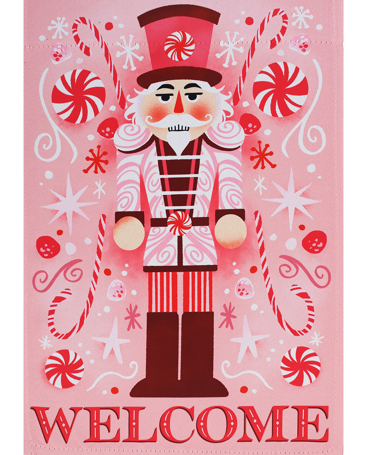 Welcome Nutcracker Suede Garden Flag