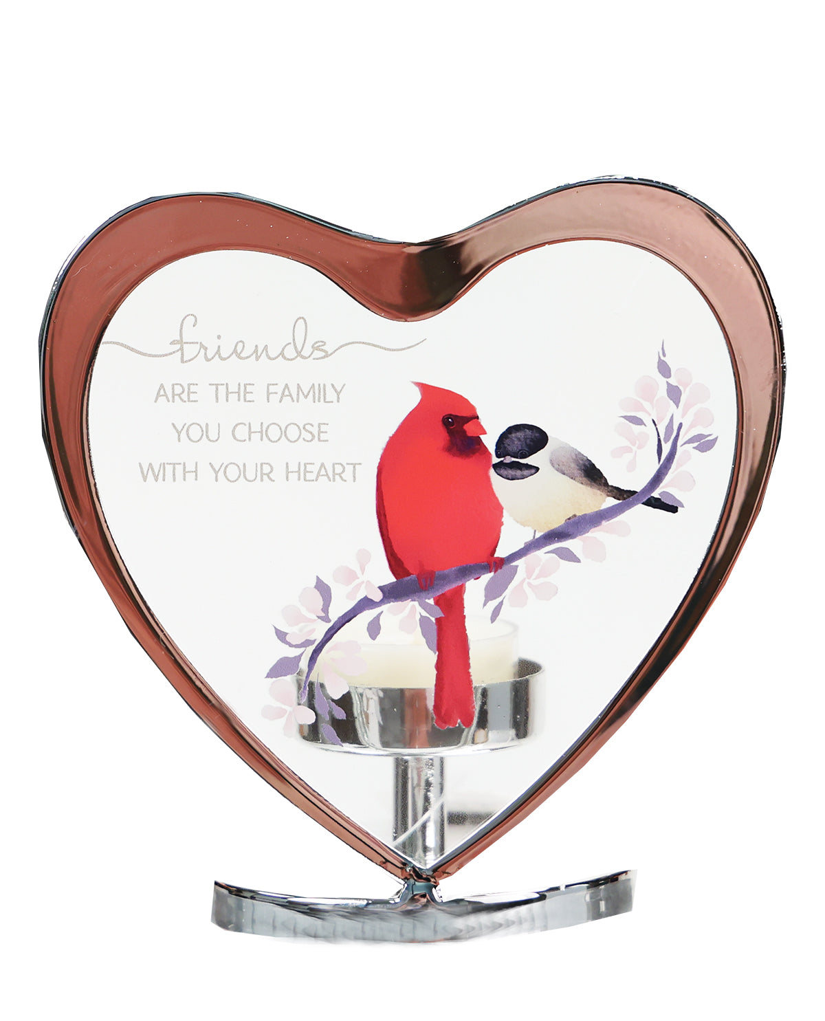 Glass Heart Tea Light Holder