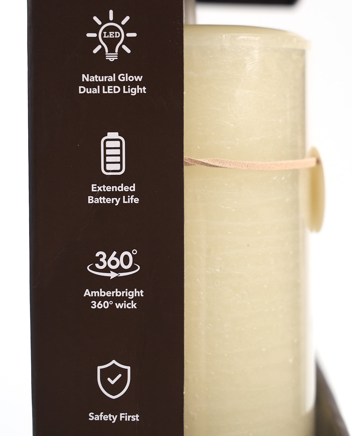 Ivory Flameless LED Flickering Natural Wax Candle Set