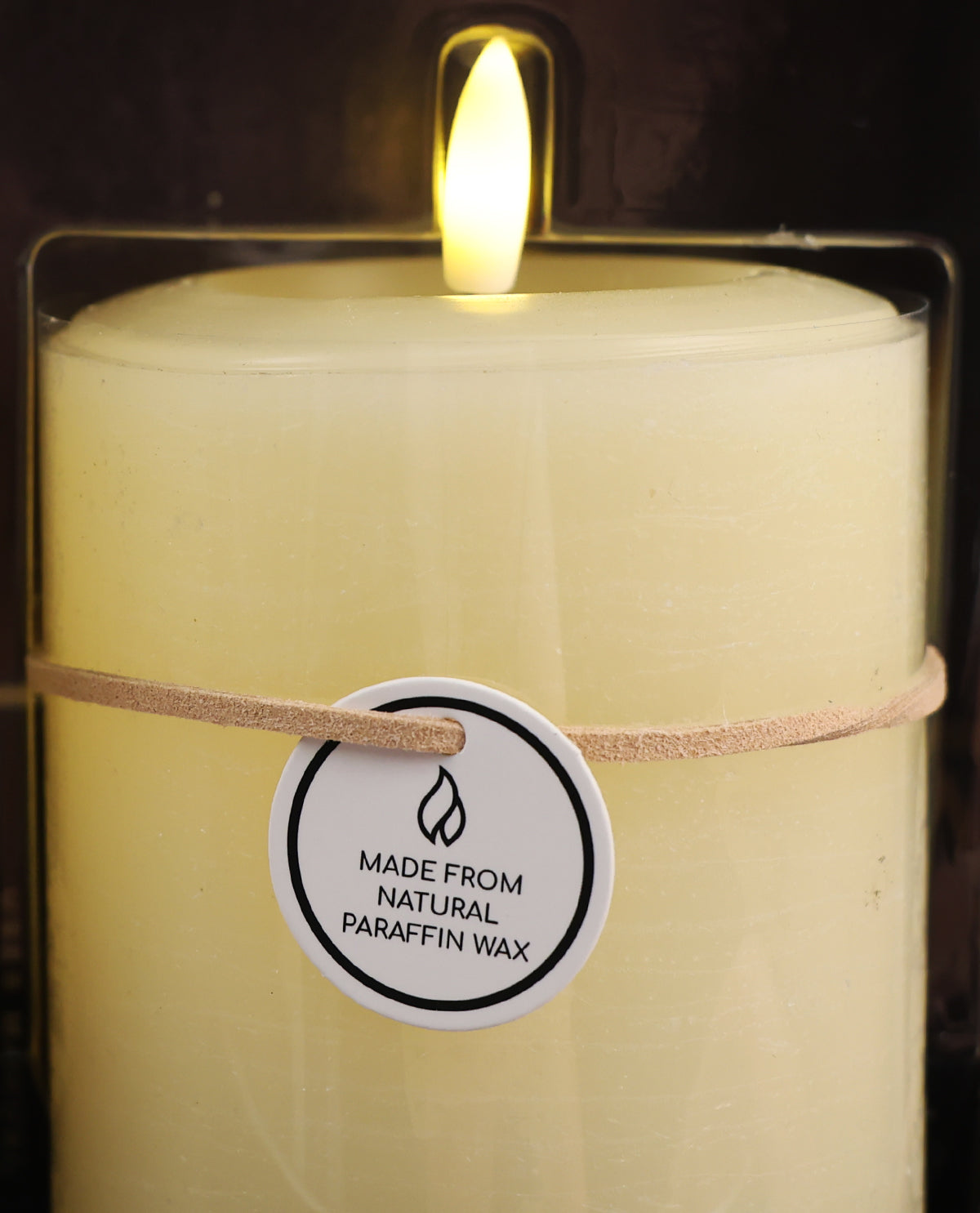 Ivory Flameless LED Flickering Natural Wax Candle Set
