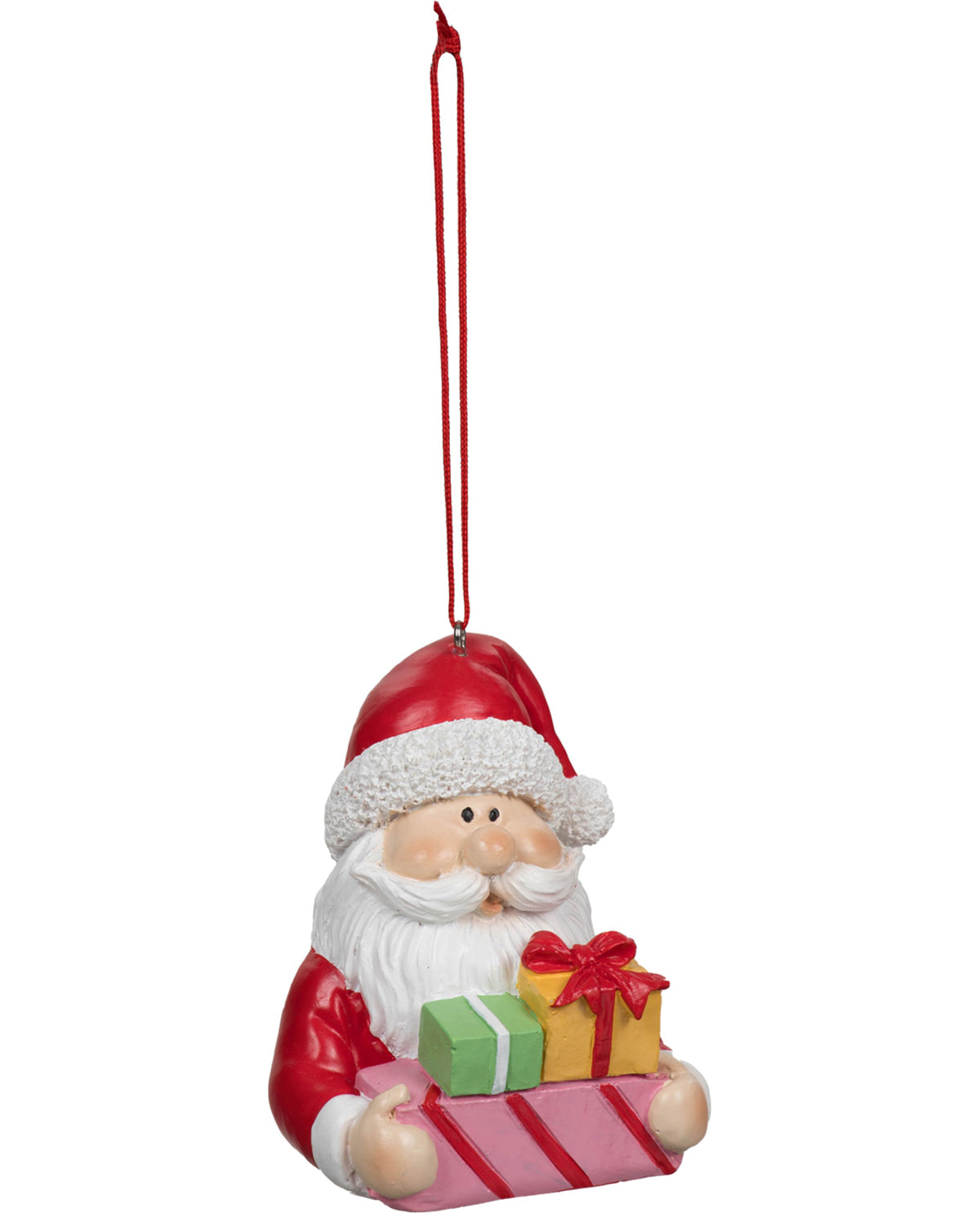 Santa With Gifts 3" Resin Ornament