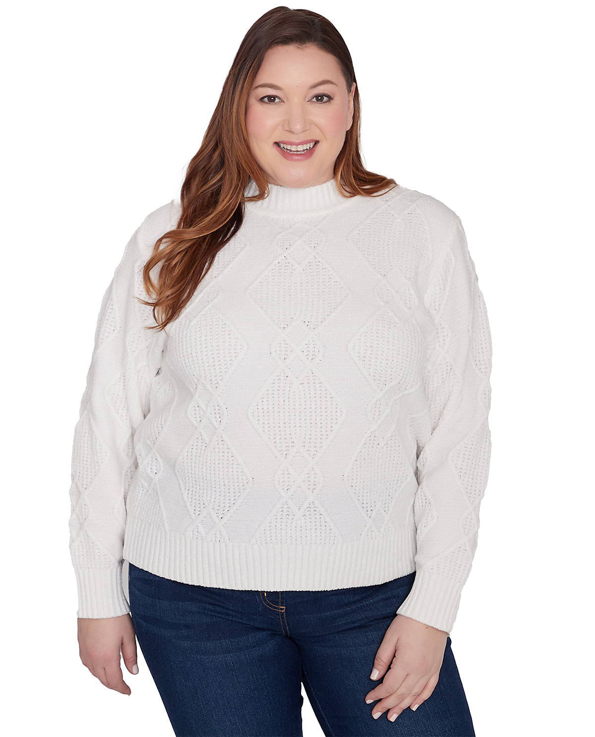 Alfred Dunner Women's Classic Ivory Sweater