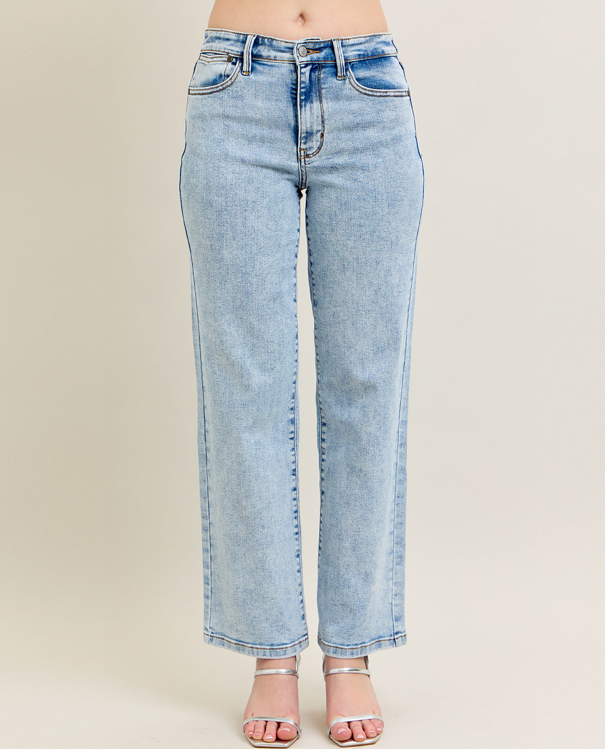Judy Blue High Waist Stone Wash Straight Fit Jean