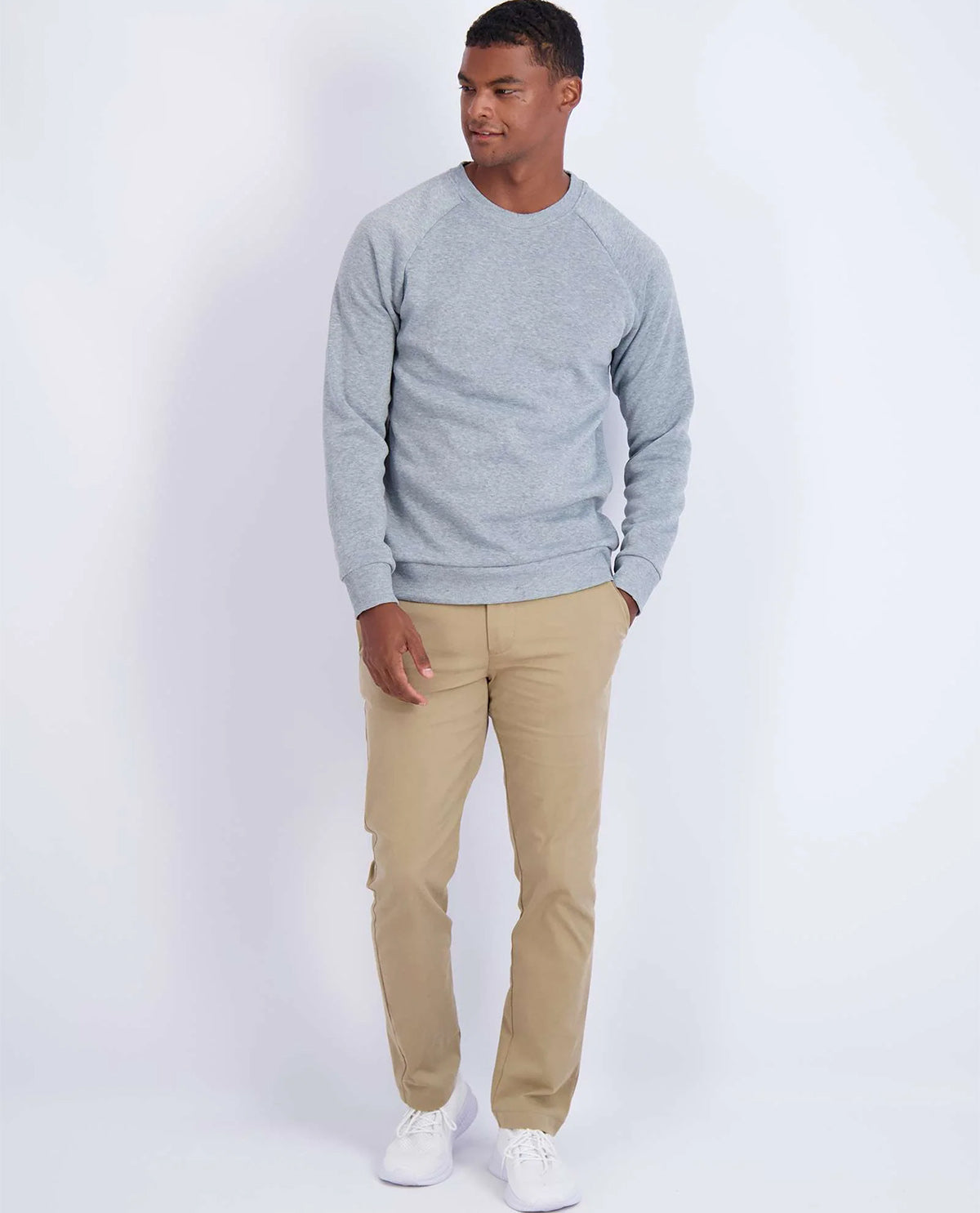 Real Essentials Men's Fleece Crew Neck Pullover