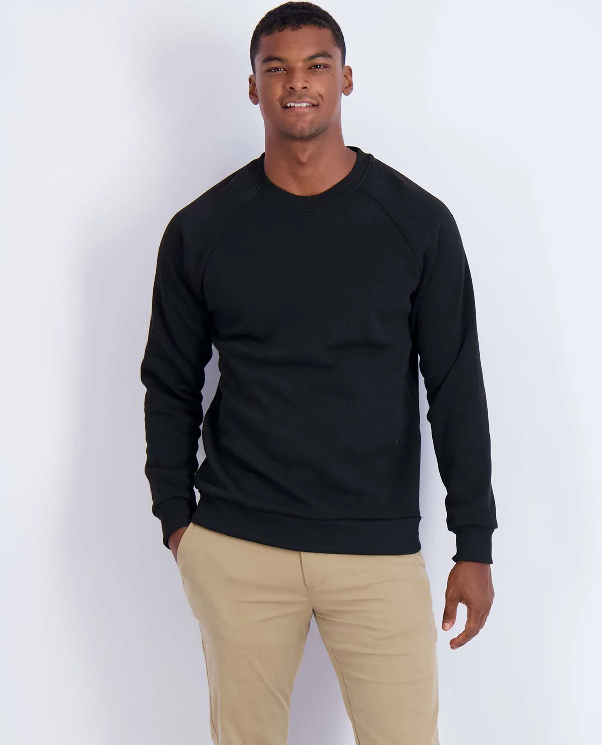 Real Essentials Men's Fleece Crew Neck Pullover