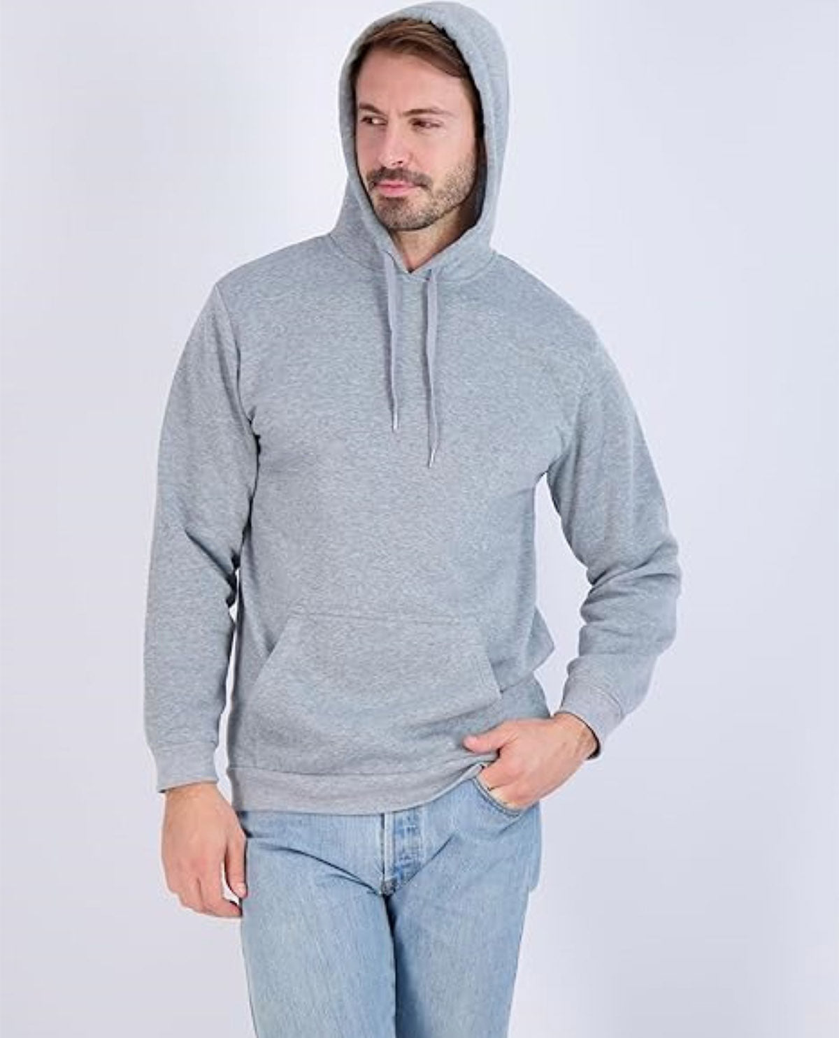 Real Essentials Men's Fleece Pullover Hoodie