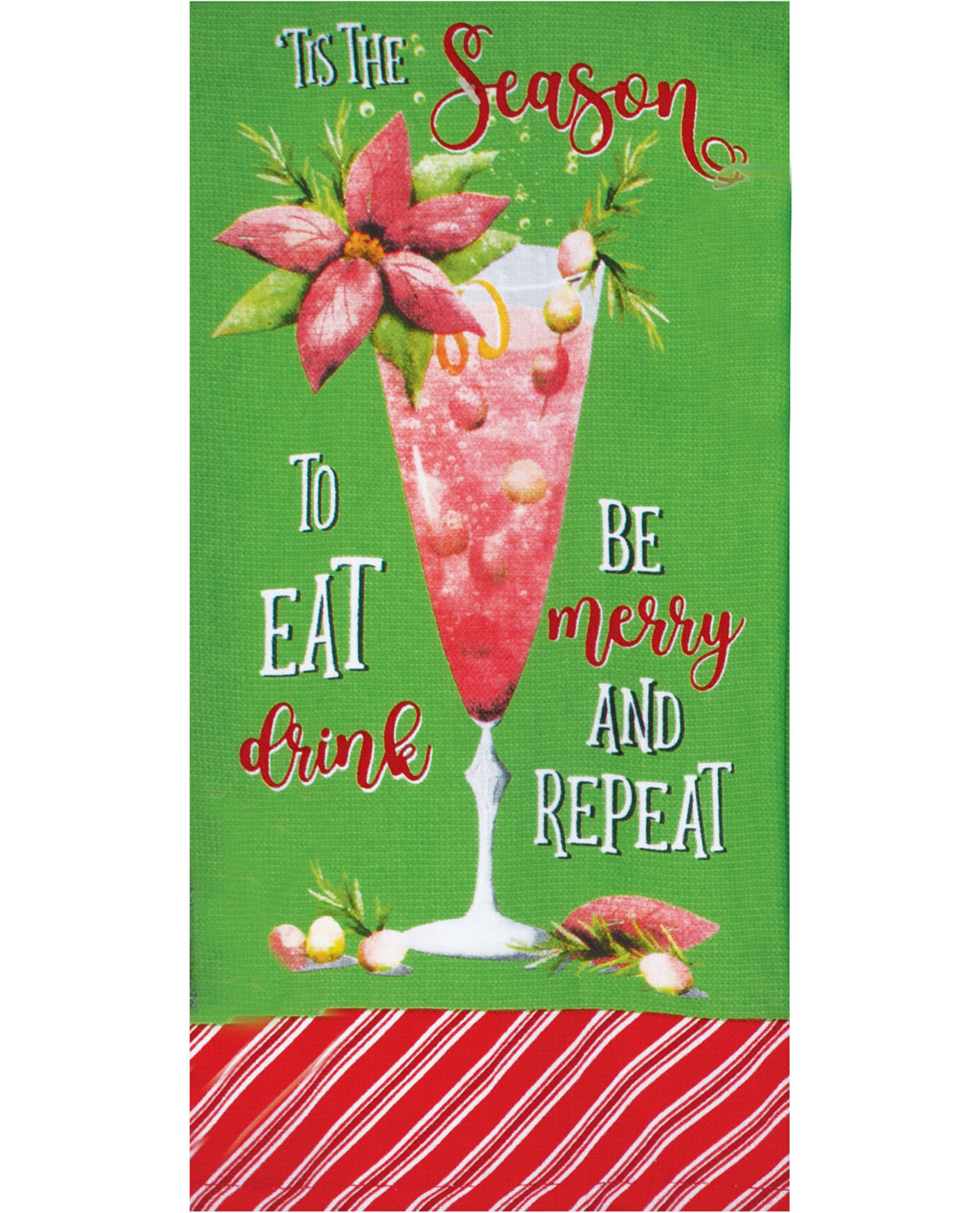 Holiday Cheers Poinsettia Dishtowel