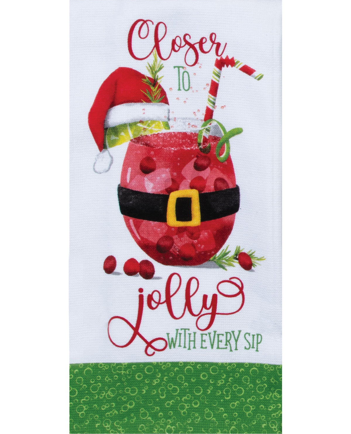 Holiday Cheers Jolly Drink Dishtowel