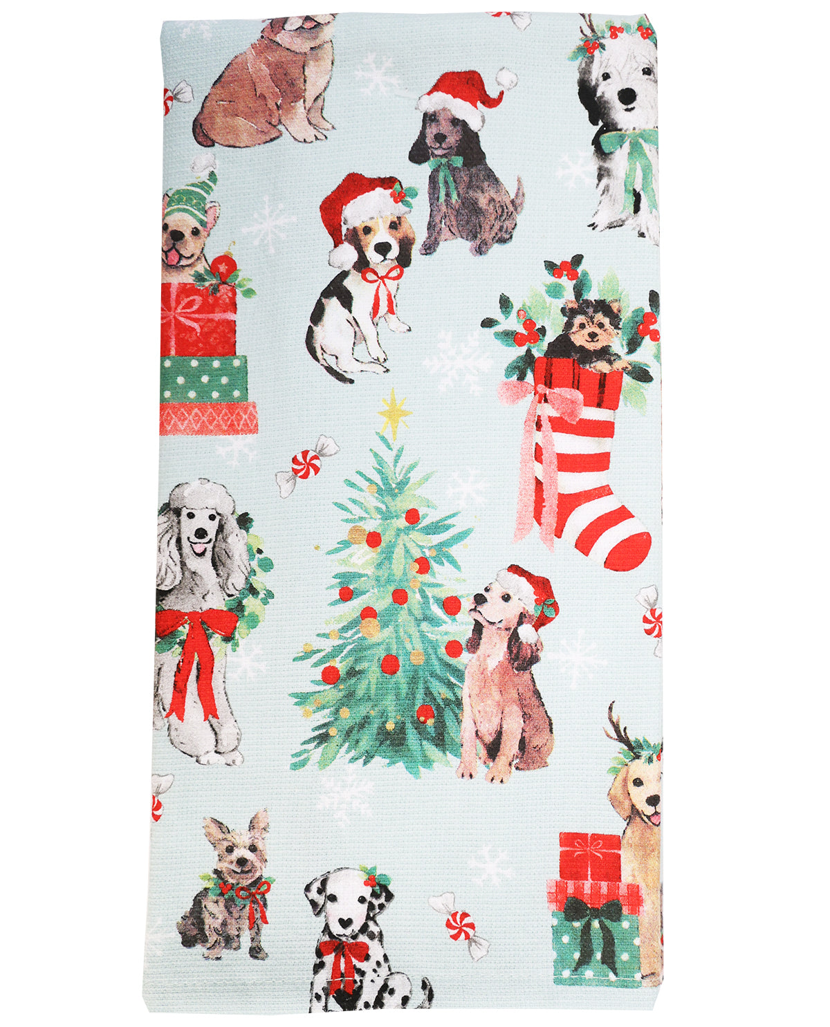 Santa Paws Puppy Toss Dual-Purpose Decorative Kitchen Towel