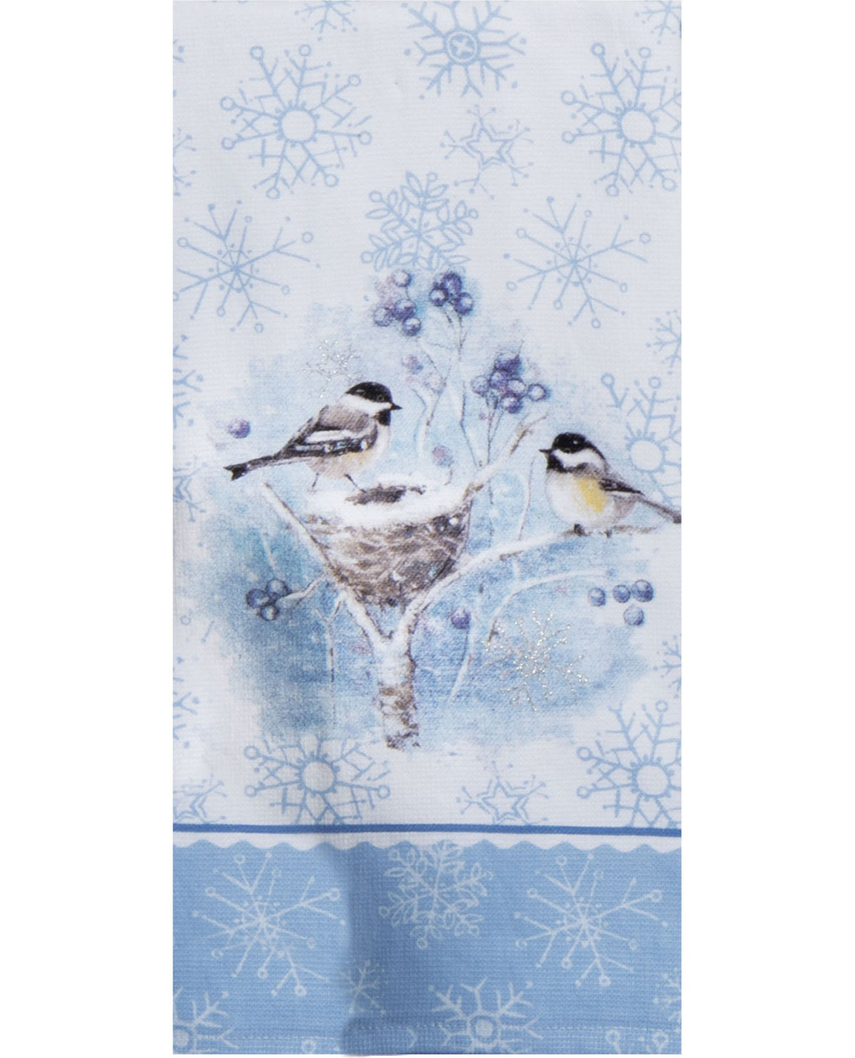 Let It Snow Chickadee Dishtowel