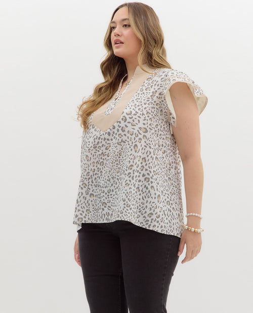 Entro Plus Animal Print Top