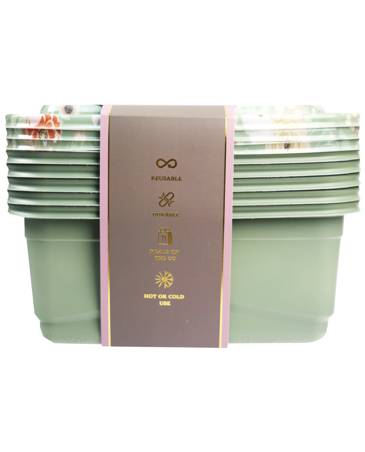 Winery Mint Green Floral 10pc. Meal Prep Food Container Set