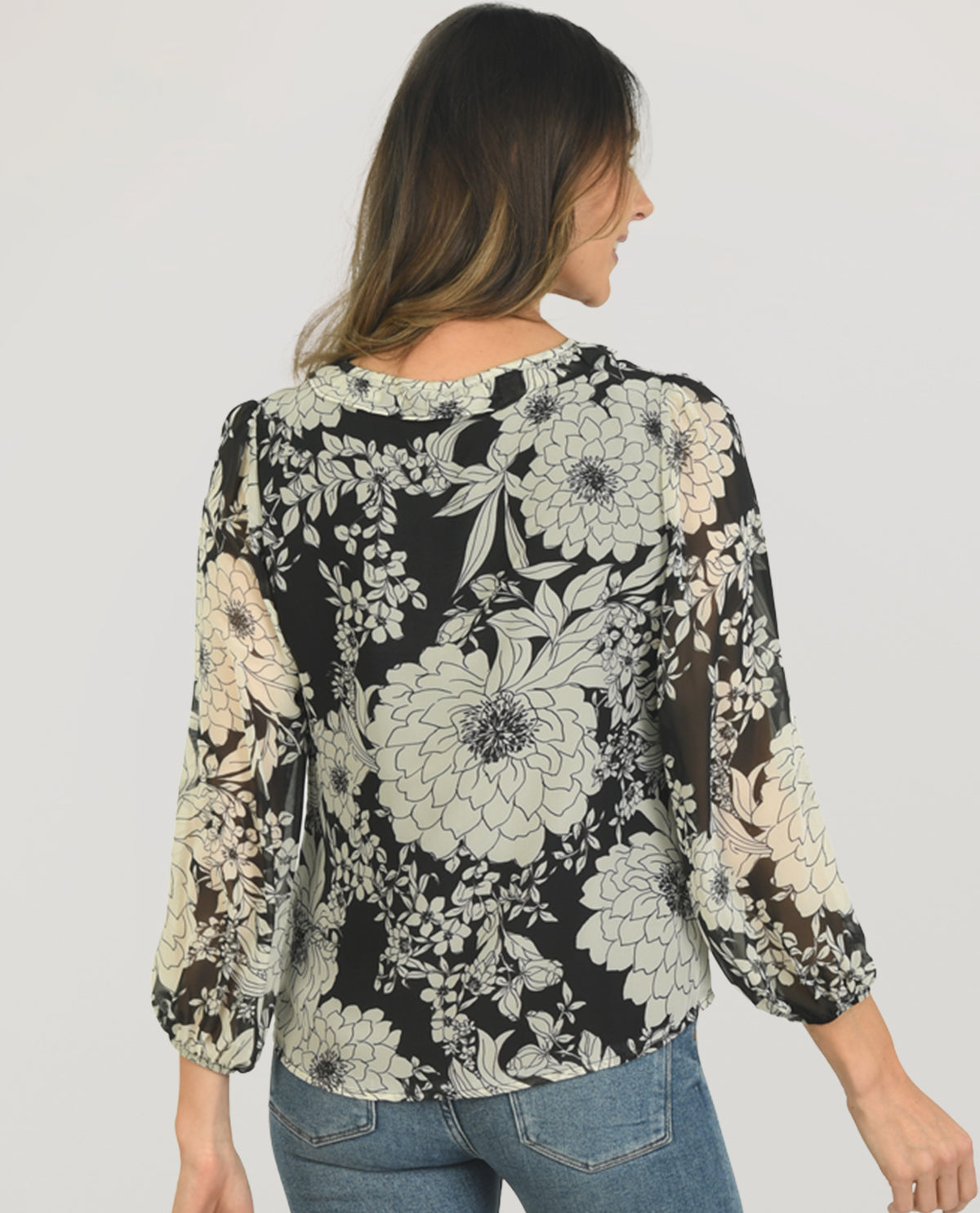 Zac & Rachel Floral Print Crepe Top