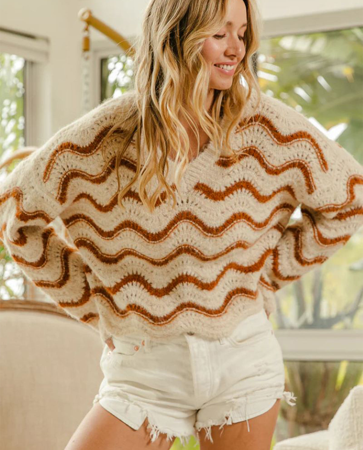 Bibi Wavy Stripe Sweater