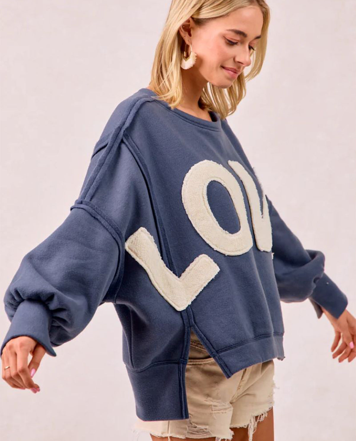 Bibi Patchwork Fleece Love Sweatshirt