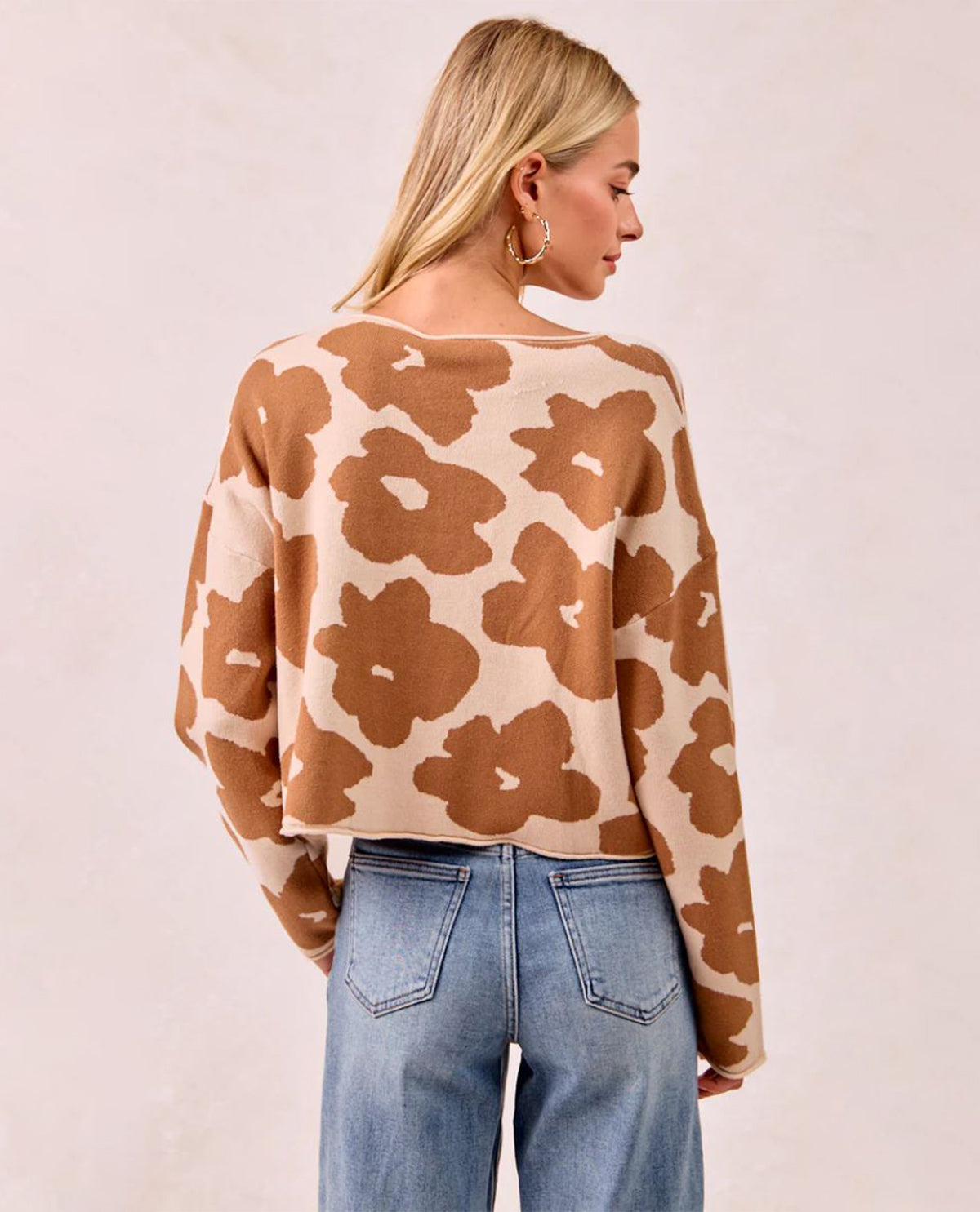 Bibi Large Floral Pattern Sweater