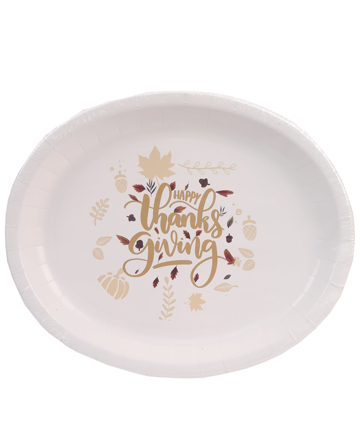10-Pack Happy Thanksgiving Oval Plate Set