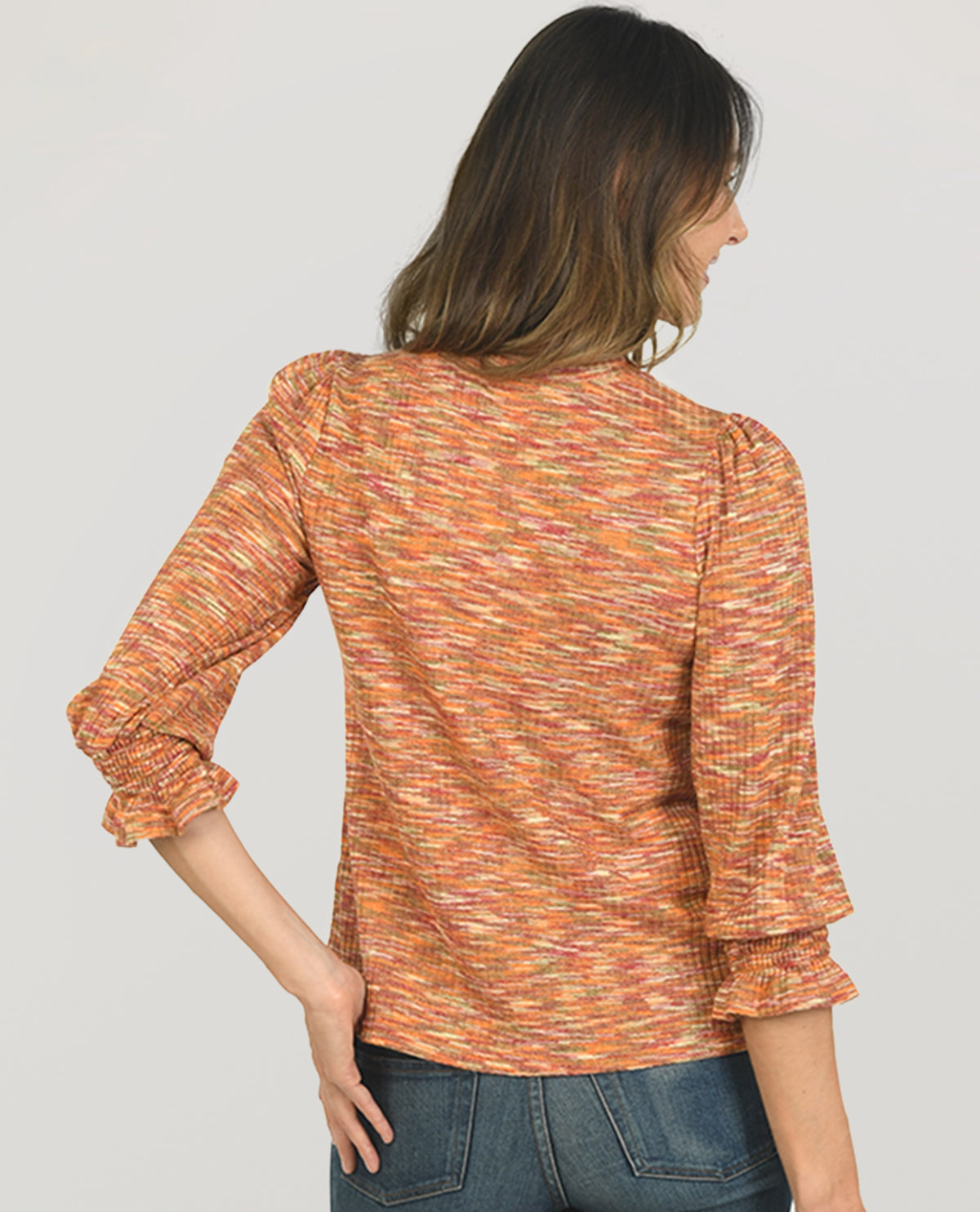 Zac & Rachel Mélange Puff Sleeve Knit Top