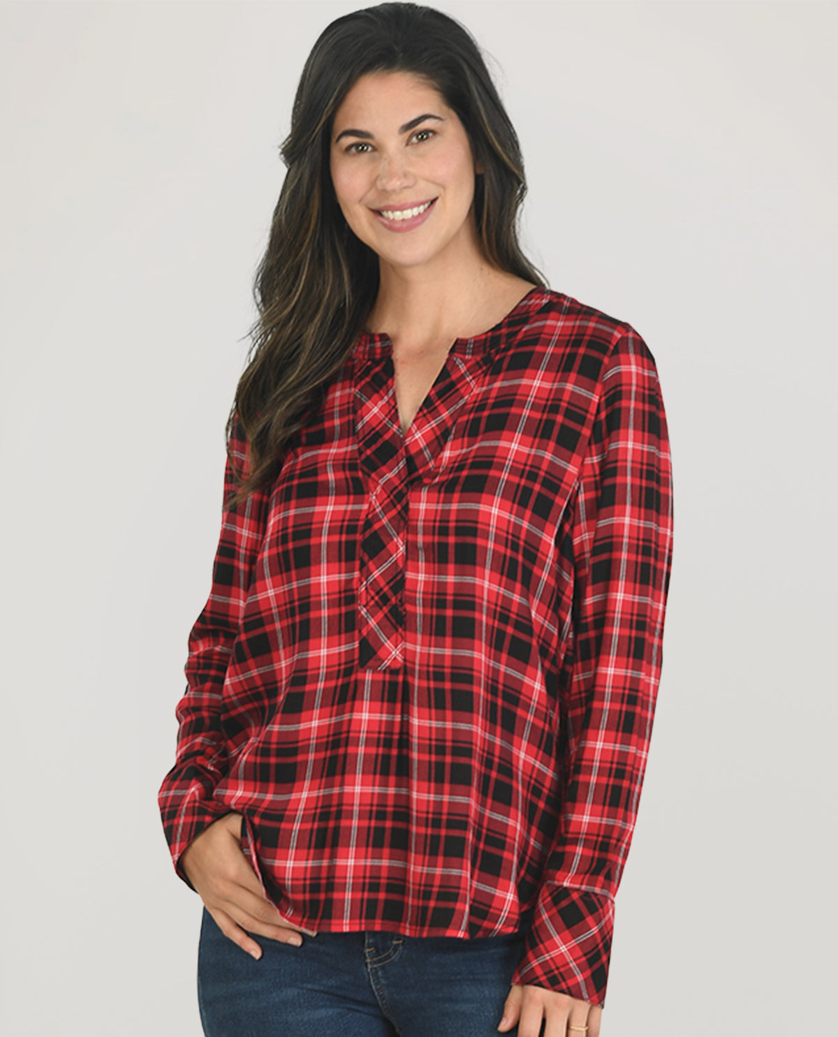 Zac & Rachel Plaid Knit Top