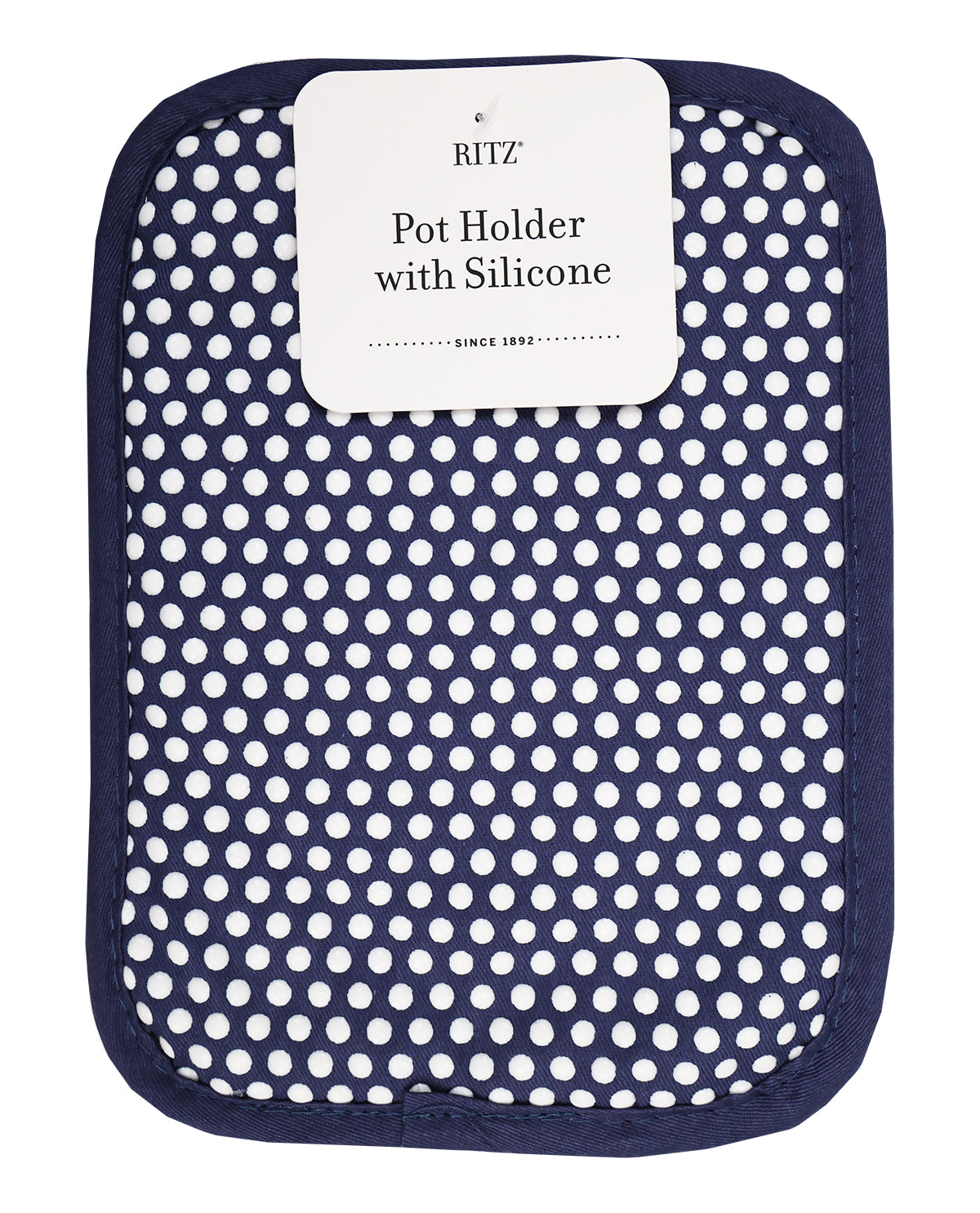 Solid Navy Cloth Silicone Dot Pot Holder