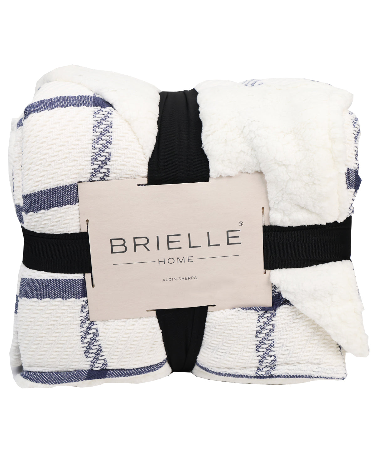 King Navy/Cream Sherpa Blanket